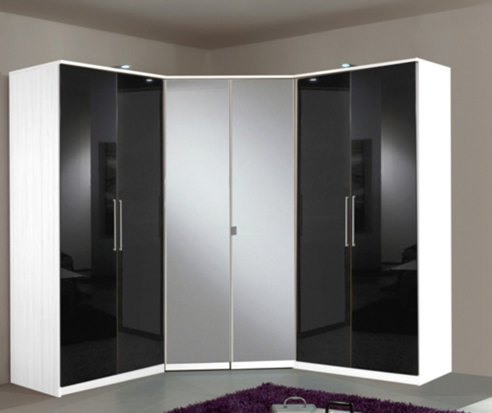 Armoire d angle avec miroir Gamma Blanc 139