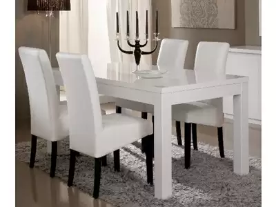 Table de repas Roma laqu blanc