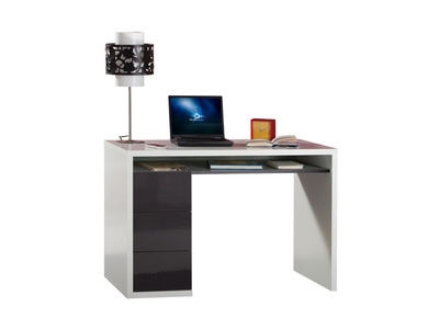 Bureau 3 Tiroirs Moneta Blanc Gris Bureau 3 Tiroirs Moneta Blanc Gris