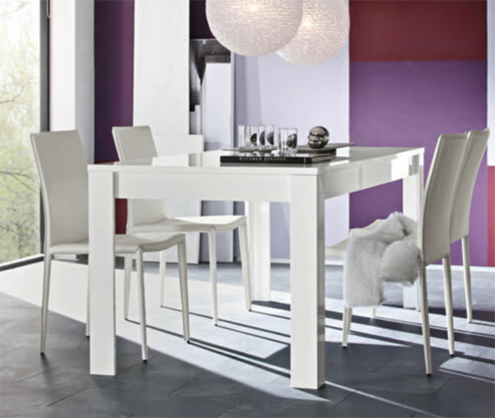 Table De Repas Messina Livorno Laque Blanc L 180 X H 79 X P 90
