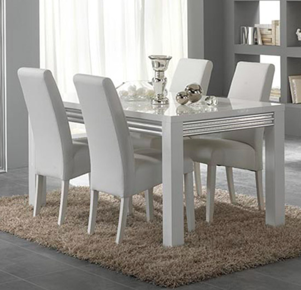Table de repas Silver laque blanc