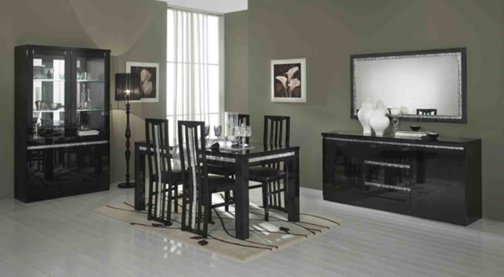 Salle a manger complete Cromo laque noir