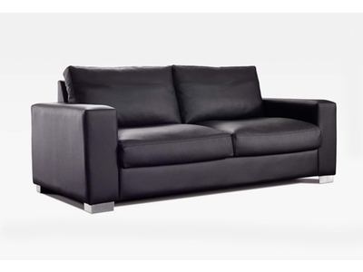 Canape Fixe 3 Places Lazzo Oby 01 Gris Noir Pvc