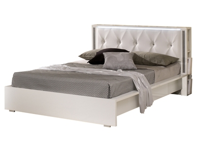 lit tess chambre a coucher blanc brillant l 160 x h 95 x p 211