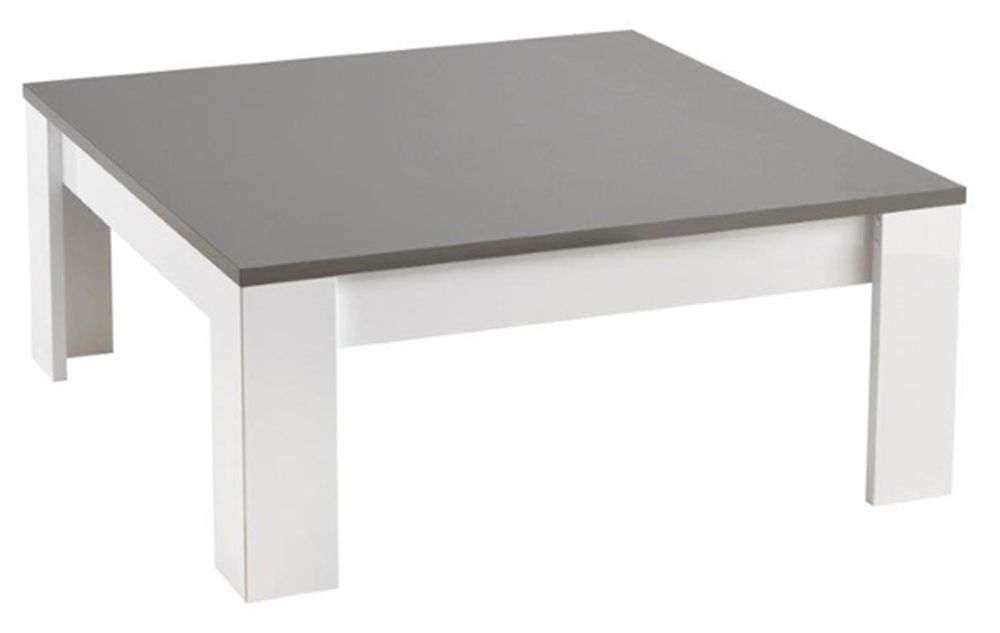 Table Basse Modena Laquee Blanc Grisel 100 X H 42 X P 100