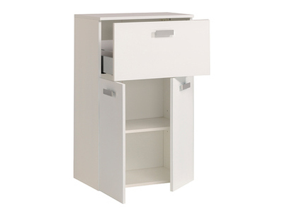 meuble bas 1 tiroir 2 portes studio 2 laque blanc