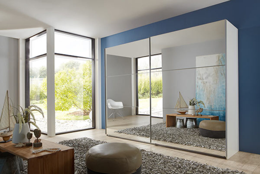 Armoire avec porte miroir Macht up Blanc/miroir