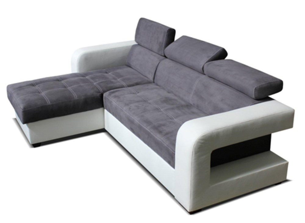 Canape D Angle Convertible Reversible Dave Blanc Grise