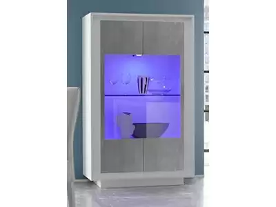 Vitrine Prato blanc mat/bton