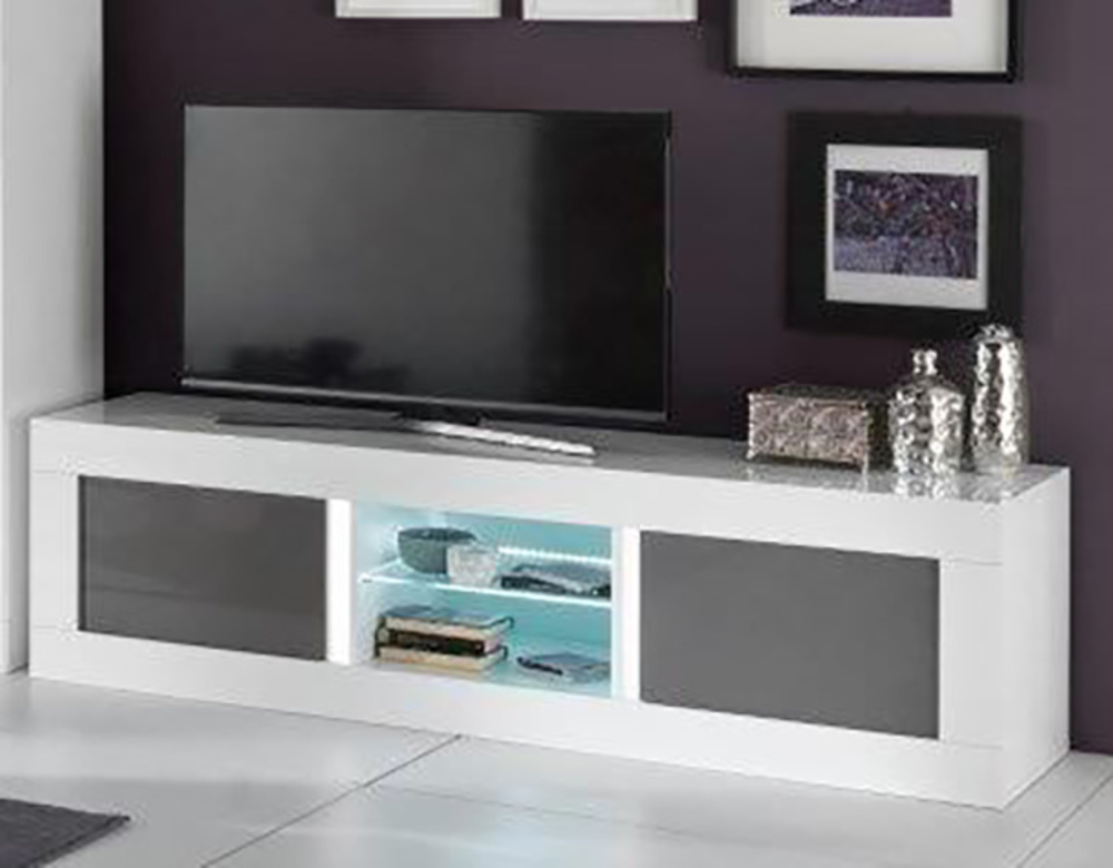 meuble tele but gris et blanc