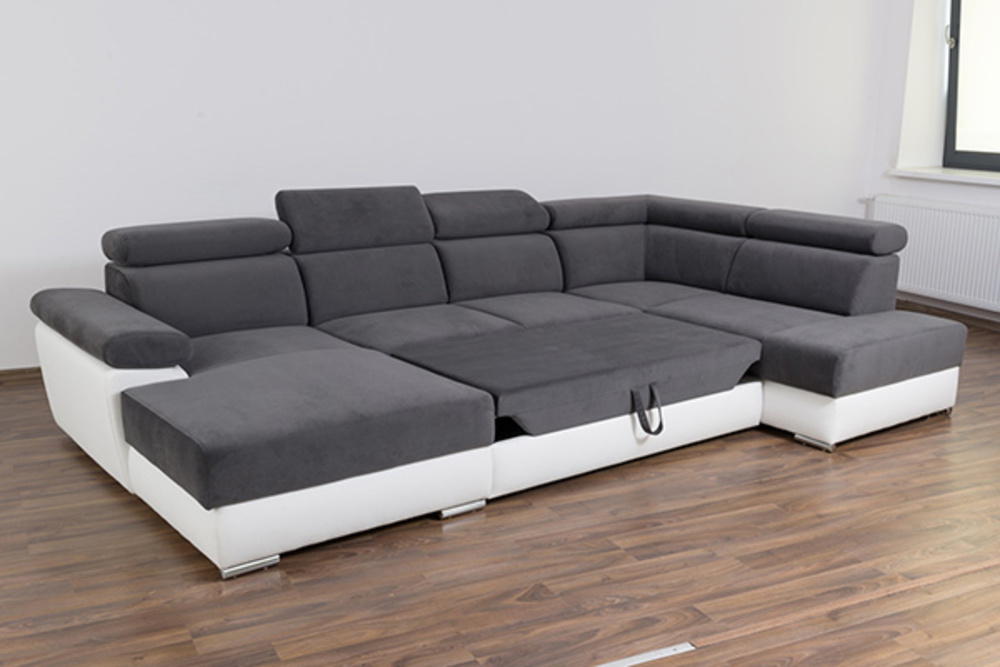 Canape D Angle En U Gordon Gris Gris Anthracite