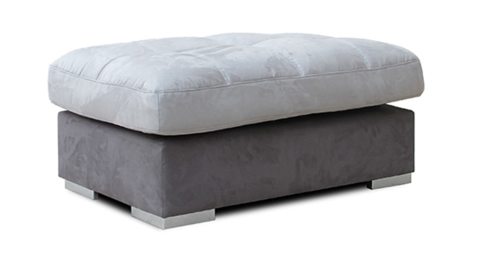 Pouf rectangulaire Majorca Gris foncé/gris clair