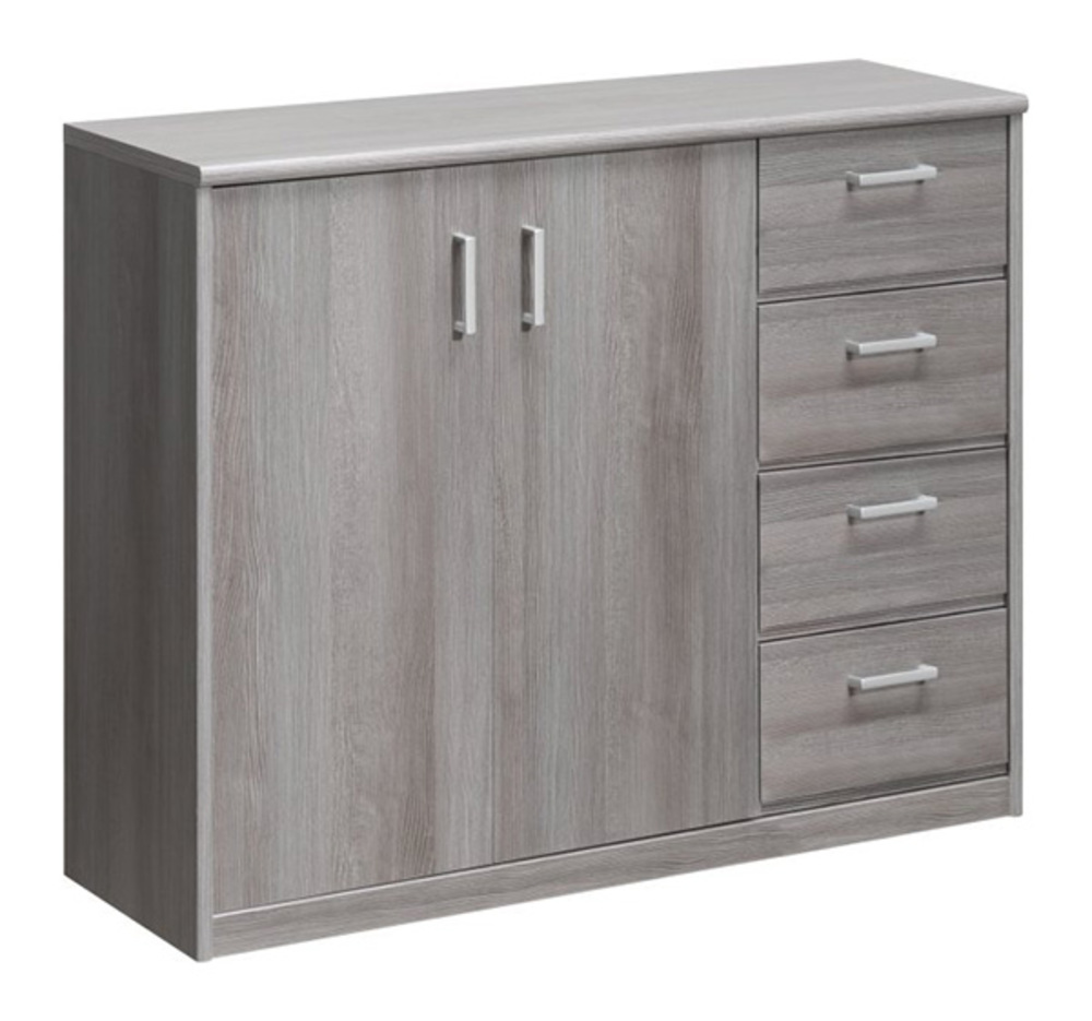 Meuble 2 portes + 4 tiroirs Soft plus Chene gris