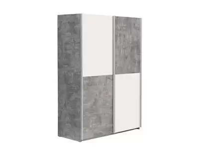 Armoire Lupo bton gris/blanc mat