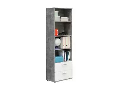 Bibliothque Lupo bton gris/blanc mat