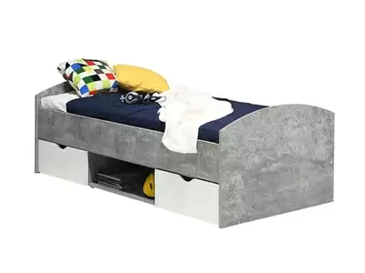 Lit Lupo bton gris/blanc mat