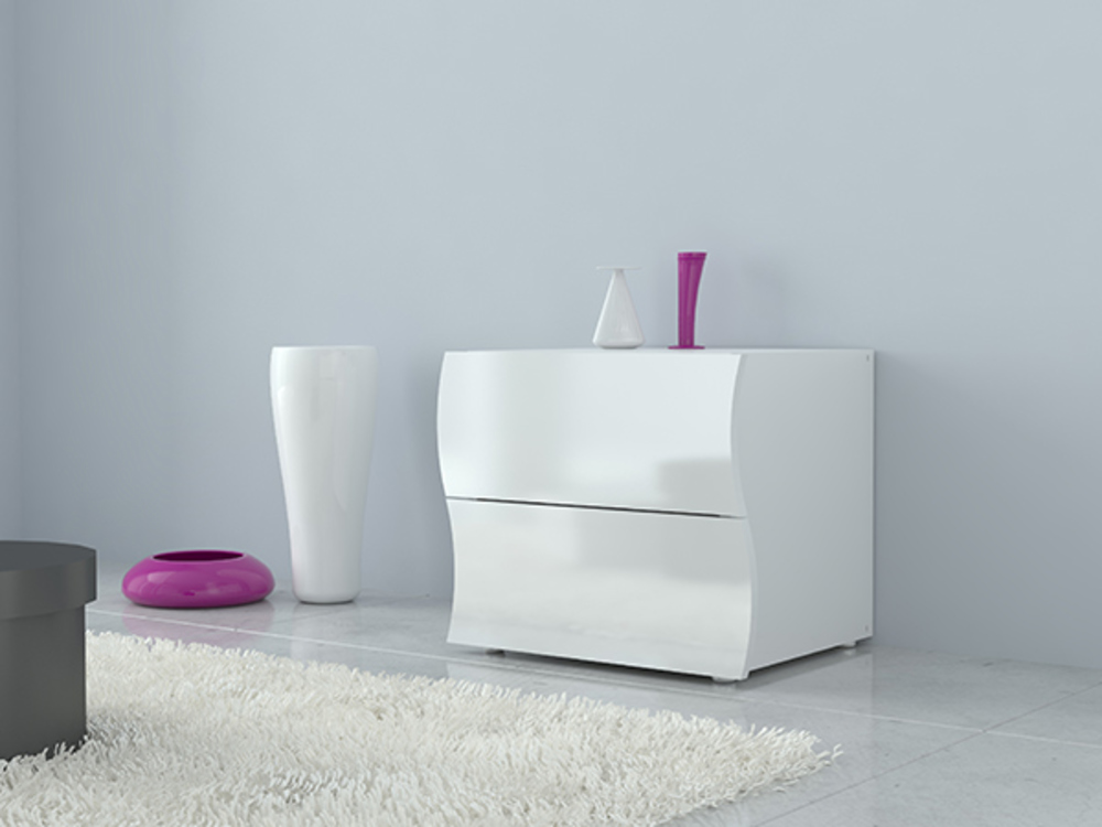 Table de chevet pour lit à sommier tapissier - blanc - table d'appoint - table de
