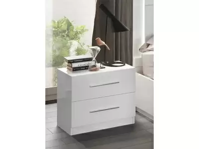 Chevet 2 tiroirs Star laqu blanc
