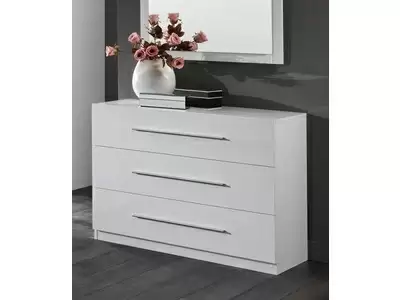 Commode 3 tiroirs Star laqu blanc