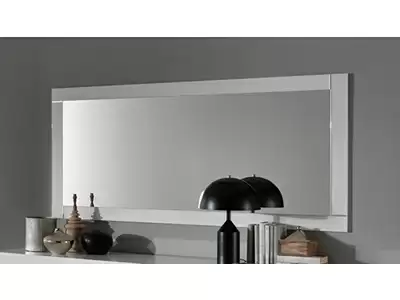 Miroir Modena laque blanc/bton