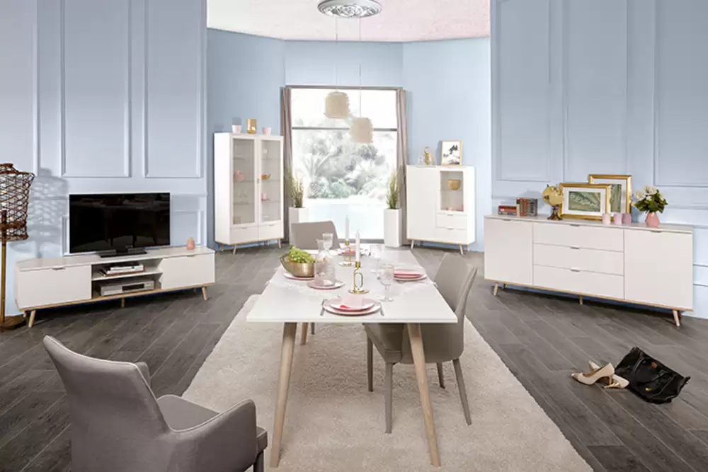 Table de repas Blanc/chene