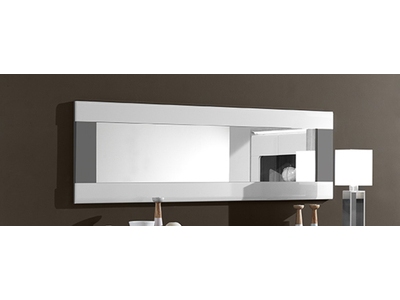 Miroir Bellini laqué blanc/gris brillant