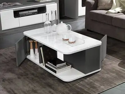 Lot De 2 Mini Tables Basses Noires - Idéales Comme Support TV Ou Table D'appoint