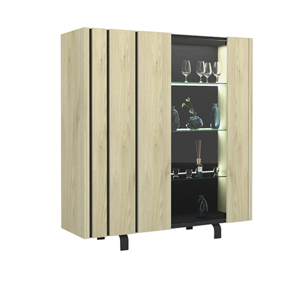 Meuble de rangement 2 portes Rush Chene dor ardoise noir Meuble de rangement 2 portes Rush Chene dor ardoise noir