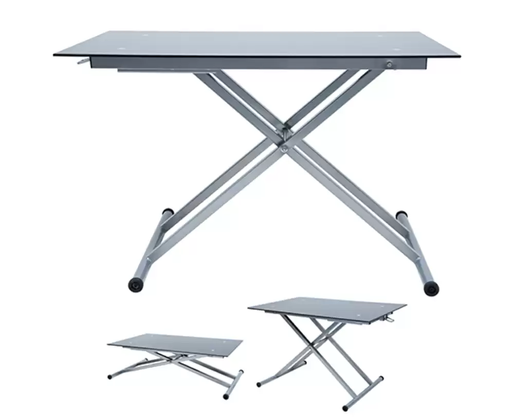 Table up and down Glaxy Noir/alu