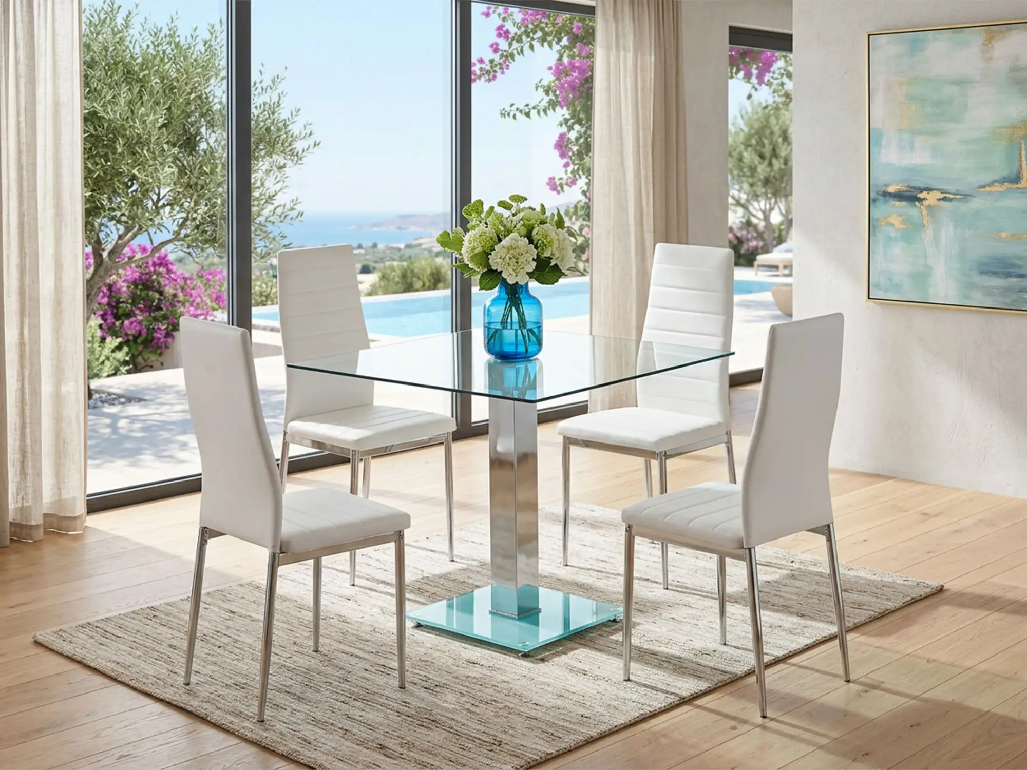 Ensemble table carr�e + 4 chaises Nandez