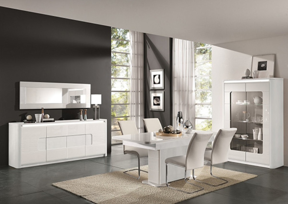 Meuble tv Bellini laqué blanc Blanc brillant L 170 X H 50 X P 41