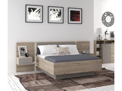chambre contemporaine chene blanchi et gris basalte bellevue