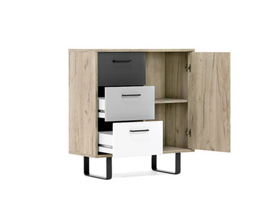 meuble de rangement 1 porte 3 tiroirs orlando chenegris