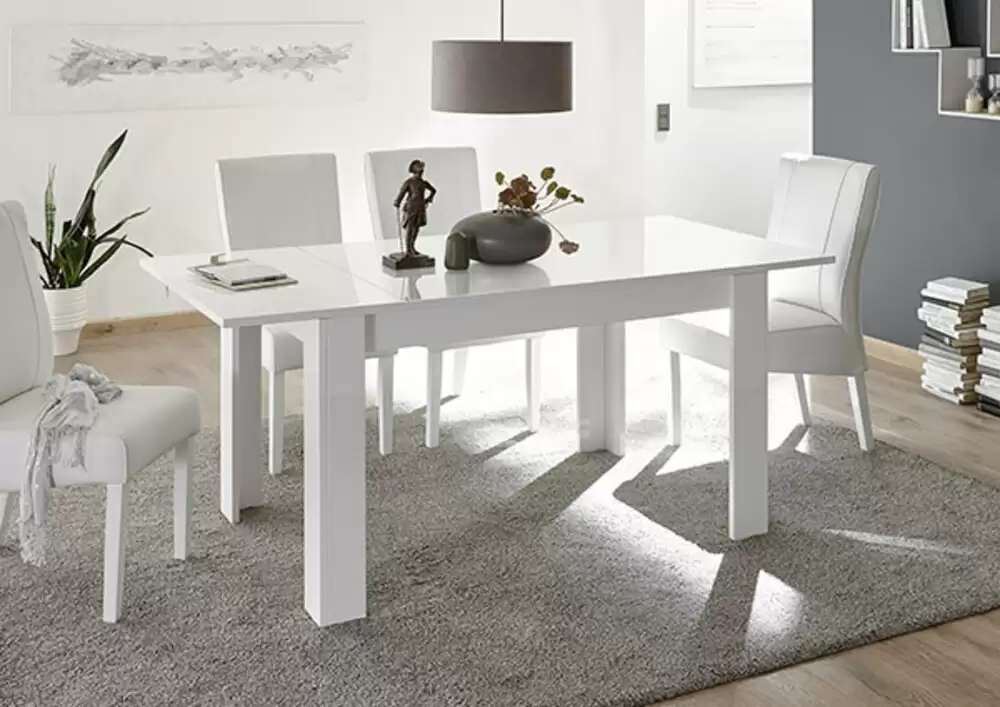 Housse de table extensible pas cher blanche 180 cm
