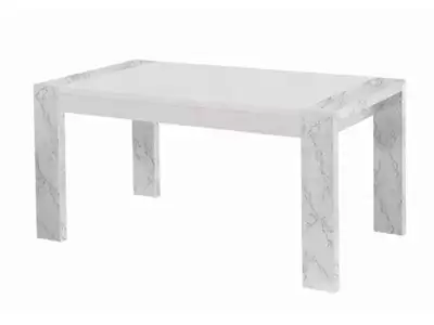 Table de repas Vittoria marbre blanc/laqu blanc
