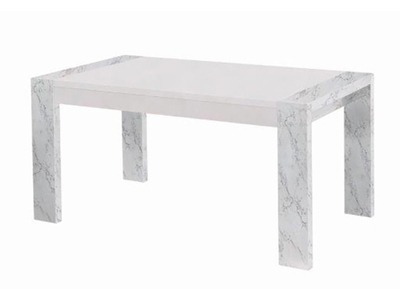 Table de repas Vittoria marbre blanc/laqué blanc
