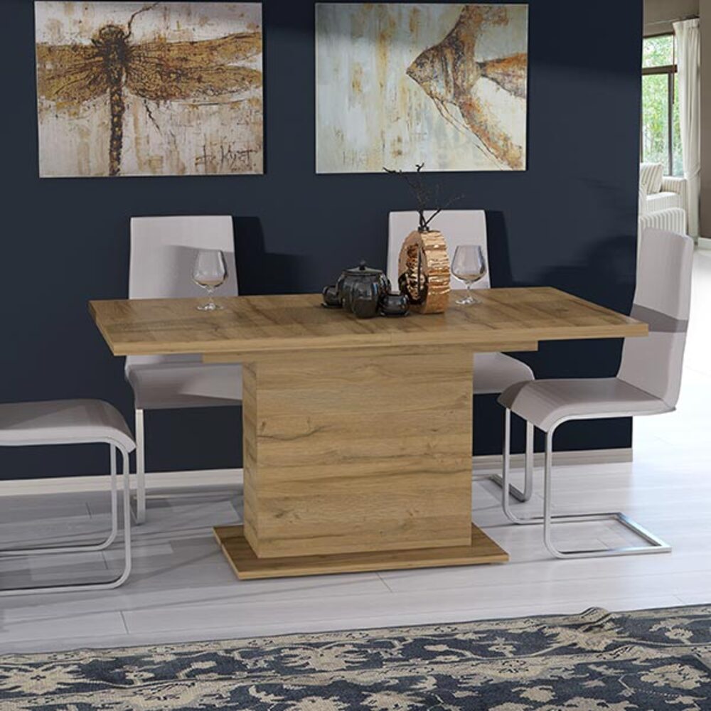 Table de repas rectangulaire extensible Portland chene vieilli