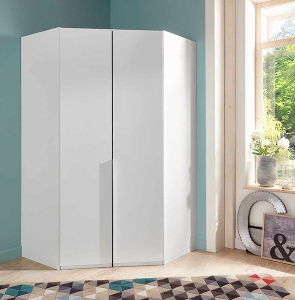 Armoire d'angle 2 portes New york blanc