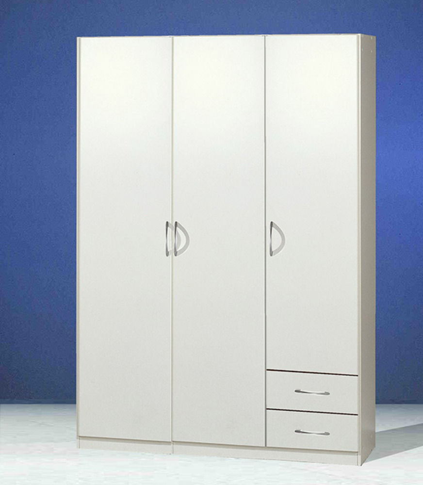 Armoire 3 portes+ 2 tiroirs Sprint blancL 135 X H 197 X P 58