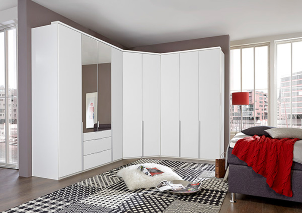 Armoire 3 portes dont 1 miroir+2 tiroirs New york blanc
