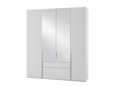 Armoire 4 portes dont 2 miroirs+2 tiroirs New york blanc