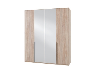 Armoire 4 portes dont 2 miroirs New york chene.