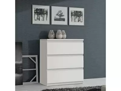 Commode 3 tiroirs Chelsea blanc