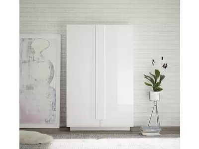 Meuble 2 portes Kaspi blanc brillant