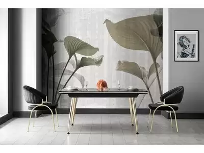 Ensemble table+ 6 chaises Legend Noir/doré