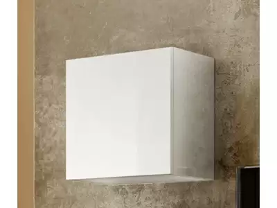 Cube 1 porte Alassio blanc laqu brillant