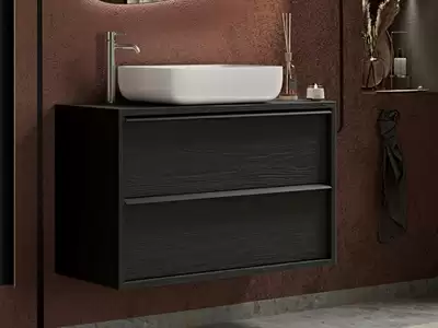 Meuble de salle de bain 2 tiroirs suspendu