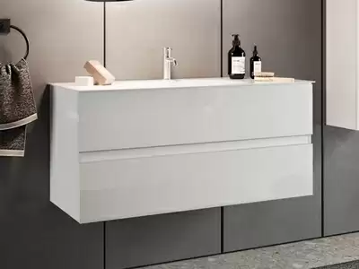 Meuble de salle de bain 2 tiroirs suspendu