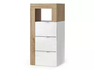 Rangement 3 tiroirs Fribourg meuble d'entre blancbrillant/chene cadiz
