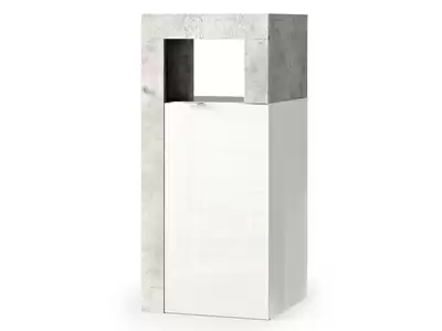 Rangement 1 porte Fribourg meuble d'entre blanc brillant/bton